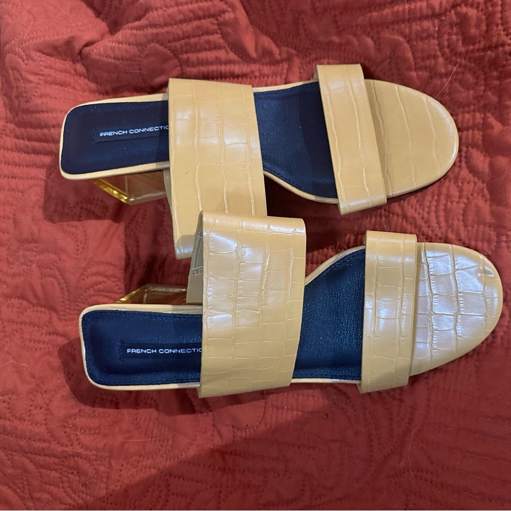 French connection block heel slides